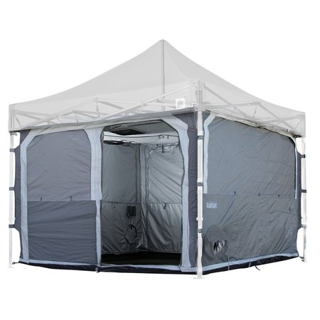 E-Z UP Work Cube Shelter, 10' W x 10' L, Straight Leg, Steel Gray WC10SLSG